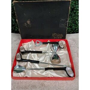 Shields Fifth Avenue Vtg MCM Golf Club Handle Bar Set Chrome 4 Piece Boxed